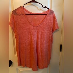 Old Navy sheer, Coral Short Sleeve Tee